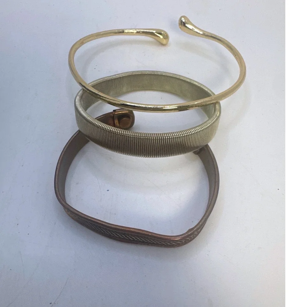 Unbranded Mixed Metal Bracelet Set Womens OS Gold‎ Copper Good 3pc Stack